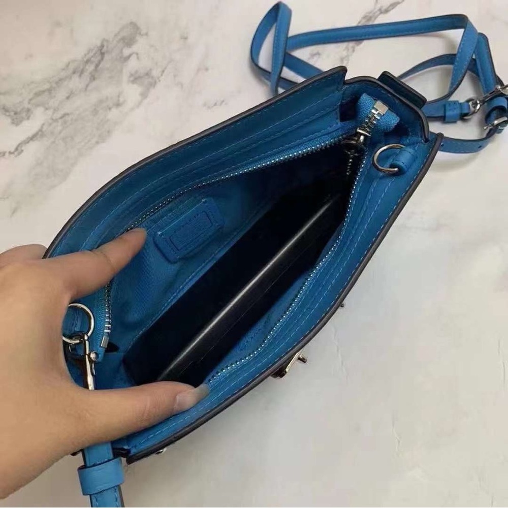 NWT Coach Swagger Wristlet/Crossbody Turquoise # 53032 Retail $275 - Picture 8 of 11